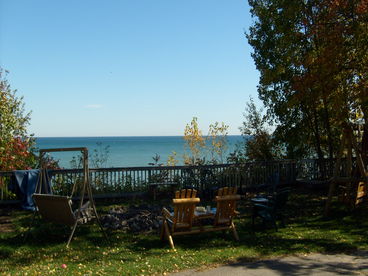 This is a peaceful place for your morning coffee.  It is a great place to dry out after a day of swimming in Lake Huron.  It is also wonderful at night with a warm fire and the sounds of the water.