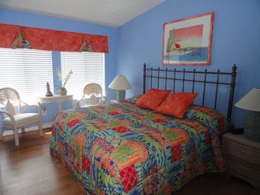 The master bedroom features a king size bed, large closet, 32\