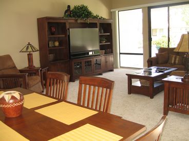 Living room from dining area