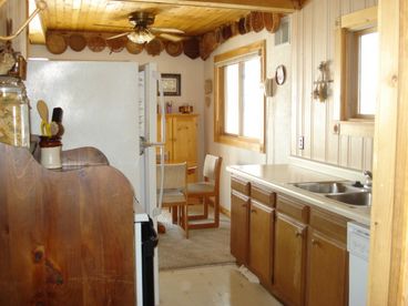 Kitchen facing dining area