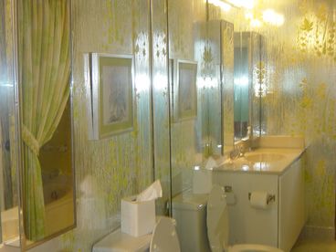 Deisgner Bath , one of two, with roman tub