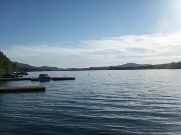 The view from the private boat dock.