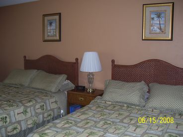 Master bedroom with 2 queen size beds.  