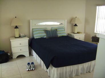 Bedroom includes queen size bed, cable tv, and dvd player