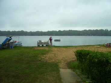 View of lake from cottage. We are on the largest part of the lake.