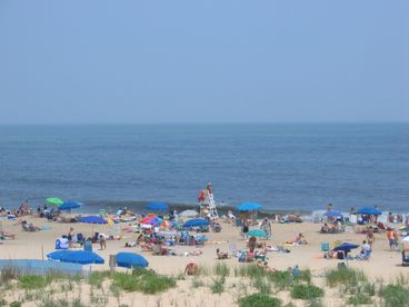 Beach at play as seen from the balcony.