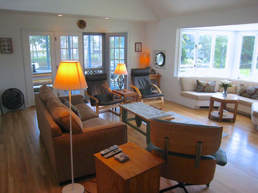 Great room with real Porthole, Fireplace plasma TV. and Water Views - See Assateague 