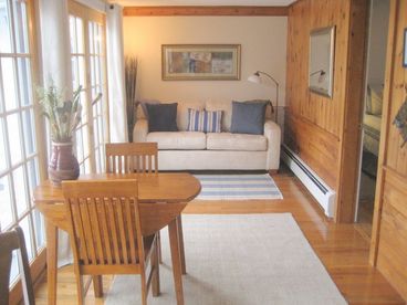 Living Room-north side, deck windows to left