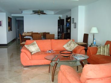 view from balcony into great room