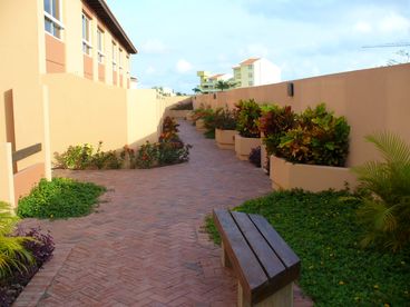 Interior walkway around the complex