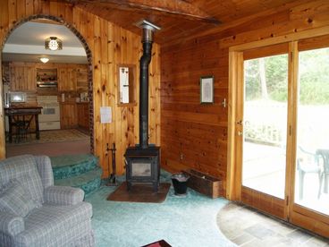 living room french doors to deck