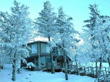 Winter exterior view from road