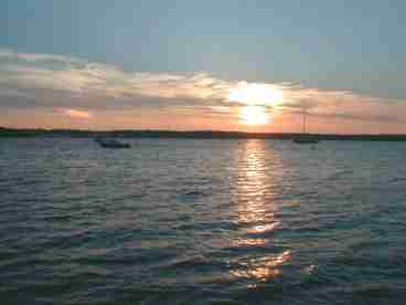 sunset from deck
