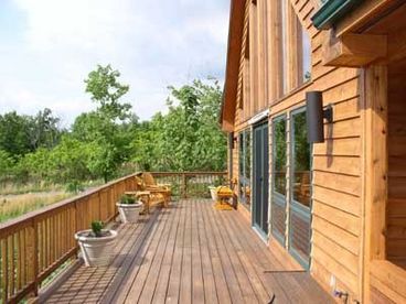 Huge, Spacious Deck with Chairs, Table, BBQ, etc.