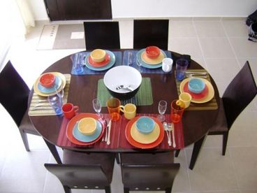 dining room with extension table