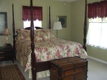 Master bedroom with adjoining bath and comfy pillow top mattress