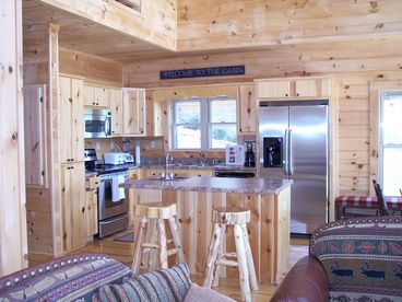 Food service for 16 guests - GE stainless steel appliances, island withprep sink 