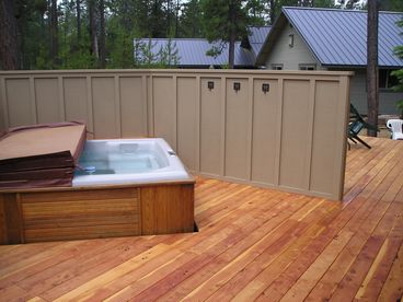 Hot tub is outside