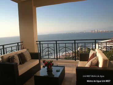 Breath taking panoramic view of the Bay of Banderas from our spacious outdoor living and dinning area.