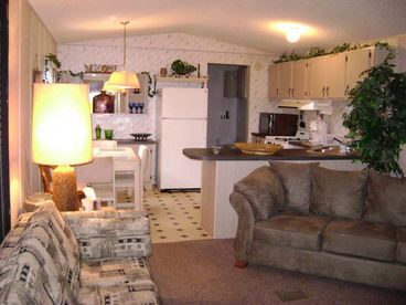 Pull out sofa is on the left