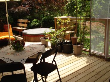 Hot tub and deck