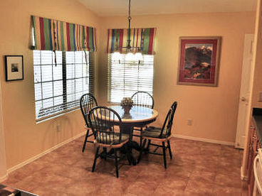 Dining area.  Table seats 6 with leaf installed