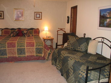 Master bedroom is very large with King bed and trundle bed