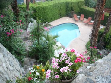 Pool view from the entry landing