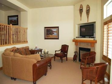 Great Room with Fireplace, Sony Plasma HDTV with HD DVR, Bose Stereo System