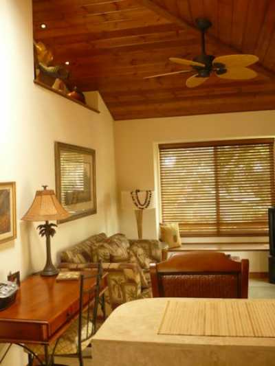 Livingroom showing cathedral ceilings