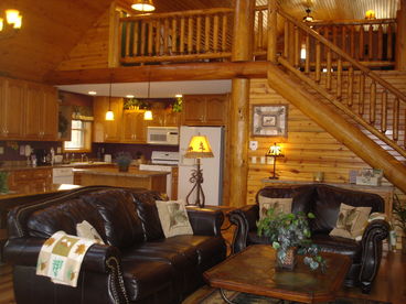 View of the kitchen and loft