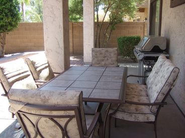Patio with BBQ.