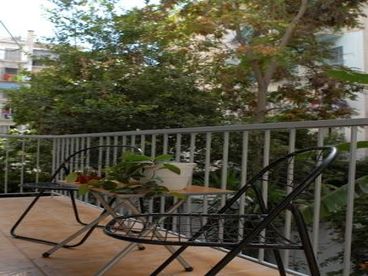 Balcony view to a nice garden