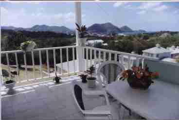 View from patio of a one bed villa.