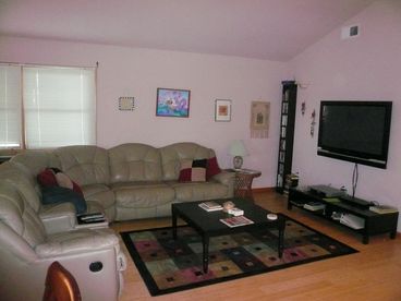 50 inch plasma hi-def. tv. dvds, sleep sofa