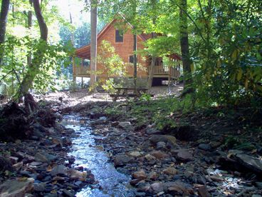 Babbling Brook - Log Cabin on Stream