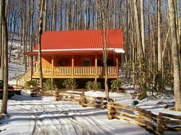 Winter Snow Scene at Cabin