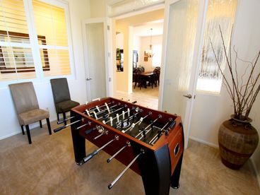 Foosball in the closed off 5th Bedroom with custom Queen Murphy Bed.