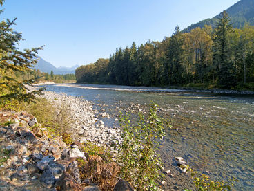 Access the scenic Skykomish River from your back yard.