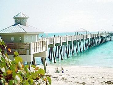 This is the NEW JUNO BEACH FISHING PIER that was destroyed over twenty years ago when it was wiped out years ago when the last hurricane came through (before 1905 - 20 years later). It was just rebuilt two years ago and everyone is enjoying it. Walk out to the end and use the special fishing areas to load up your fishing cooler and to clean your fish - for a fresh fish dinner with no mess.