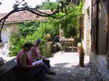 vine-covered terrace