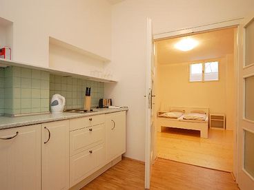 Kitchen and view to the studio