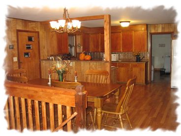 Large open kitchen and dining.