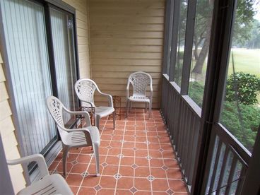 One of two porches, this one has new tile