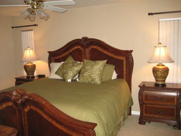 Master Bedroom with Luxury Appointments and King Size Bed