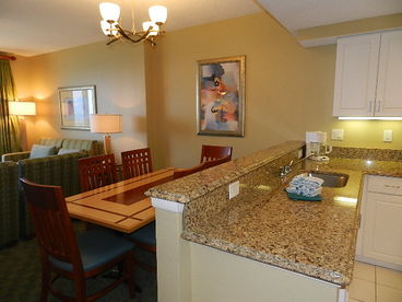 Large dining room with teakwood table