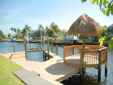 dock, lift and tiki hut