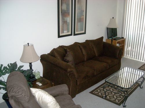 Living Room with Queen Sofa Sleeper and 45\