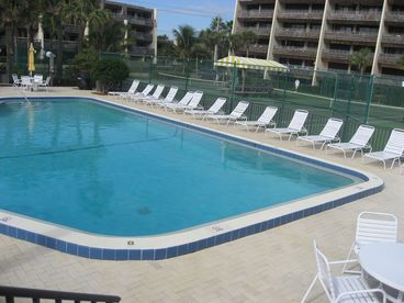 Beautiful private pool area. Three tennis courts.