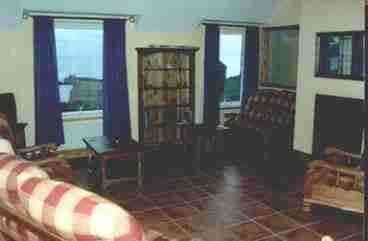 Living area with wood burning stove